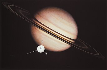 Pioneer 11's flyby of Saturn (artist concept)