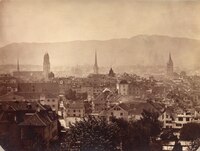 Blick vom «Künstlergütli» auf die Stadt Zürich 1885
