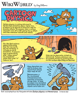 A self-reference information poster about apparent 'cartoon physics'.