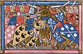 14th-century miniature of the Second Crusade battle from the Estoire d'Eracles