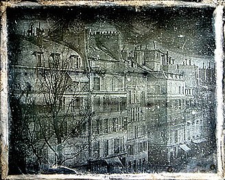 Blick aus Daguerres Wohnung, aufgenommen 1839