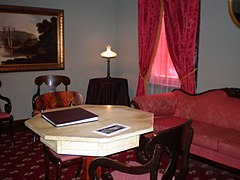 The reading room at the Poe National Historic Site, based on Poe's essay "The Philosophy of Furniture."