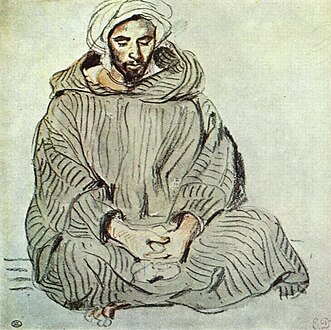 Étude d’arabe assis, Eugène Delacroix.