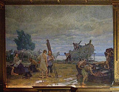 Wandbild 2: Heidnische Germanen an der Elbe