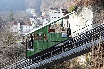 Historical and only water ballast railway still in operation in Switzerland: "Funi" in Freiburg