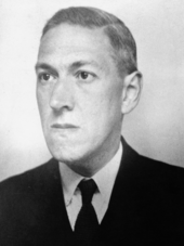 A June 1934 photograph of H. P. Lovecraft, facing left
