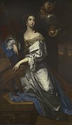 Catherine of Braganza, Queen of England, painted as Catherine of Alexandria - by Jacob Huysmans