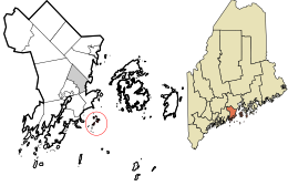 Location in Knox County and the state of Maine.