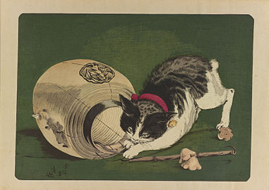 Cat and lantern, 1877