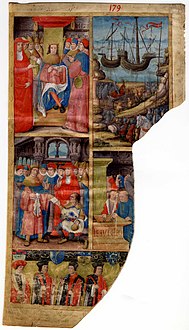 The capitouls of the year 1500-1501 and historical scenes of the year, by Liénard de Lachieze.