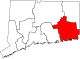 State map highlighting Southeastern Connecticut Planning Region
