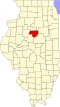 State map highlighting Woodford County