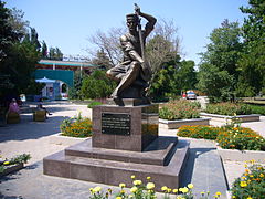 Monument to Crimean Tatar poet Omer Gezlevi