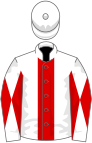 White, red stripe, diabolo on sleeves