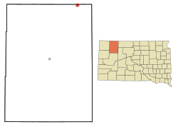 Location in Perkins County and the state of South Dakota