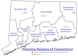 A clickable Connecticut planning region map