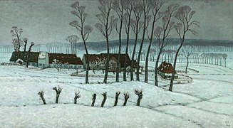 Snow at Berchem-Sainte-Agathe (1912), oil on canvas, 90,5 x 162 cm., Kröller-Müller Museum, Otterlo