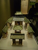 Model of a house set around a courtyard
