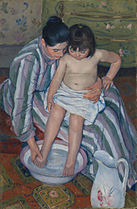 Mary Cassatt, The Child's Bath (The Bath), 1893, oil on canvas, Art Institute of Chicago
