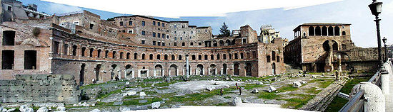 A photograph showing the landscape of Trajan's Market in 2000.