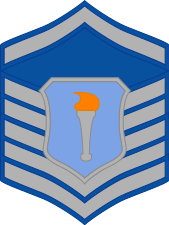Rank insignia of a US Air Force Junior ROTC Cadet Master Sergeant