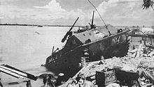 Japanese defenders knocked out this LVT on Beach RED 1.