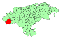 Location of Vega de Liébana in Cantabria