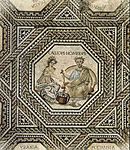 Vichten mosaic showing Calliope and Homer (c. 270 AD)