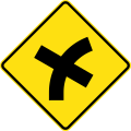 (W2-V104) Crossroad intersection on a curve to right (used in Victoria)