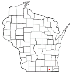 Location of the Town of Delavan, Wisconsin