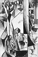 Albert Gleizes, 1913, Les Bateaux de pêche (Fischerboote), oil on canvas, 165 x 111 cm, exhibited Salon d'Automne, Paris, 1913–14, no. 770, Manes Moderni Umeni, Vystava, Prague, 1914, no. 44, Tel Aviv Museum of Art