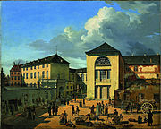 Die alte Akademie in Düsseldorf von Andreas Achenbach, 1831