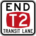 (R7-9-1) End of T2 Transit Lane