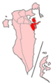 Map of Bahrain showing Sitrah municipality
