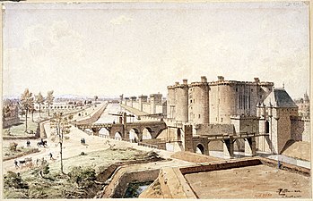 The Bastille. Reconstruction from between 1855 and 1905 of its appearance in 1420