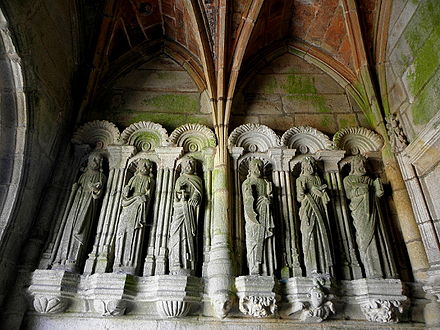 Statues of apostles in the Brasparts south porch