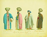 Great Boyars of Wallachia wearing large işlics, 1825