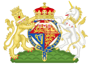 A mount vert compartment in the coat of arms of Anne, Princess Royal of the United Kingdom.