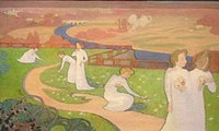 April or The road of life by Maurice Denis, painted for the bedroom of a young girl. (1892)