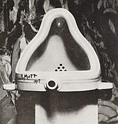 Fountain, a urinal which Marcel Duchamp exhibited as a controversial artwork