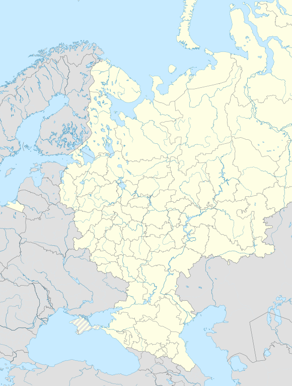 Map of Russia with the teams of the 2023–24 Premier League