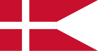 Die zivile sowie militärische Dienstflagge Dänemarks ist ein Schwalbenschwanz.