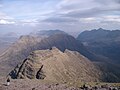 View east from Sgurr Mhòr over the "Horns" of Beinn Alligin.
