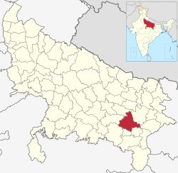 Location of Jaunpur district in Uttar Pradesh