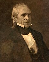 Black-and-white photographic portrait of James K. Polk