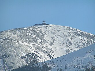 Sněžka - the highest summit next to the trail