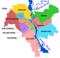 Location of Dniprovskyi District