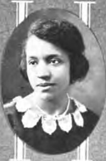 Yearbook photograph of a young African-American woman in 1921.
