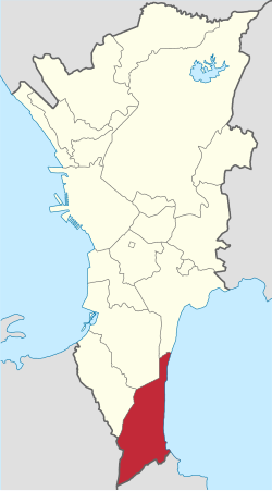 Map of Metro Manila with Muntinlupa highlighted