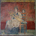 A Roman representation of a woman playing the cithara (Villa Boscoreale, ca. 40-30 BCE).